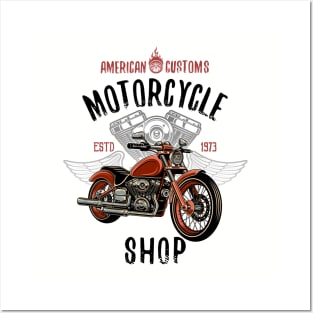 American Customs Moto Shop Posters and Art